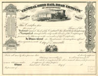 Central Ohio Railroad Co. - Stock Certificate